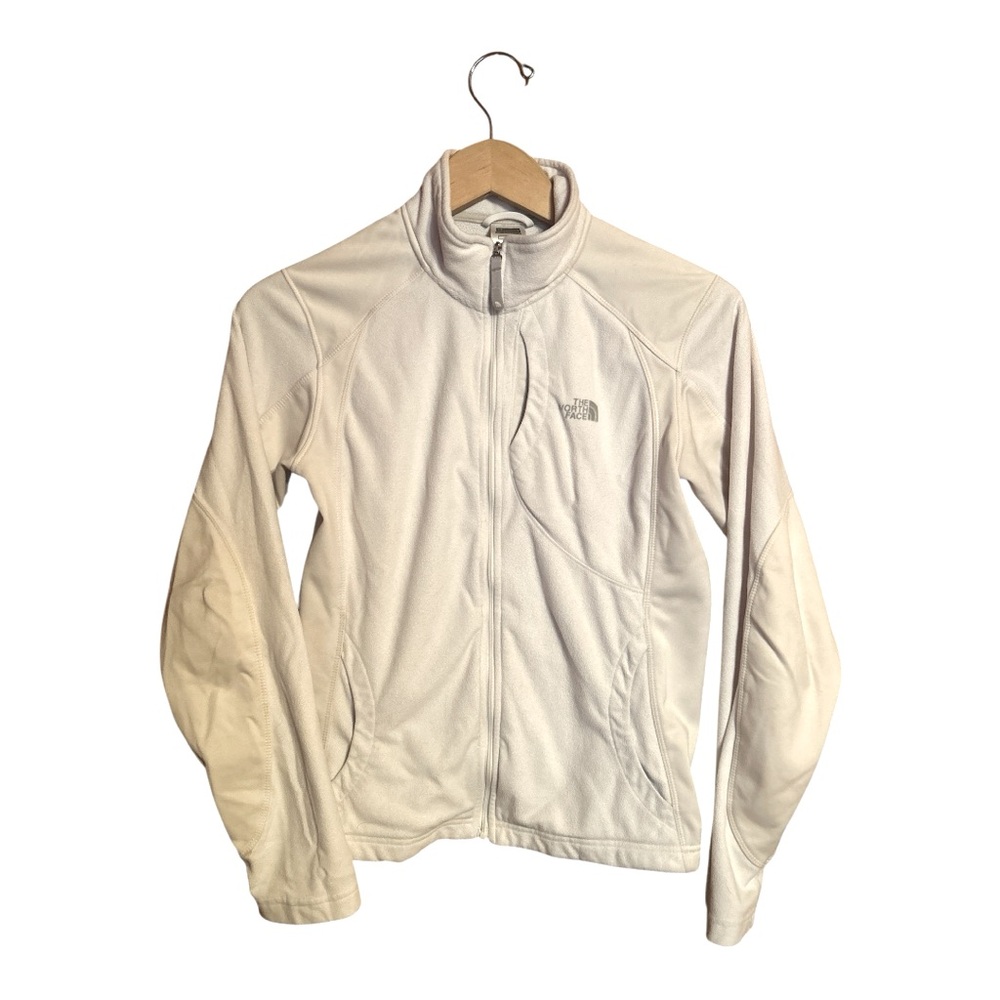 The North Face White Fleece Fitted Zip Up Athletic Sweatshirt Women’s Size M